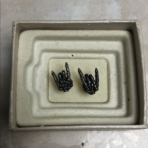 One of a Kind Skeleton Rock Earrings